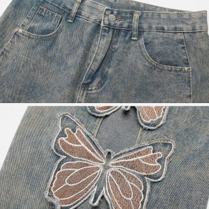 Concert Outfit Butterfly Leg Cutout Jeans