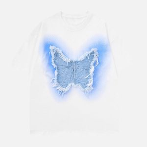 Concert Outfit Butterfly Patch Embroidered Graphic T-Shirt