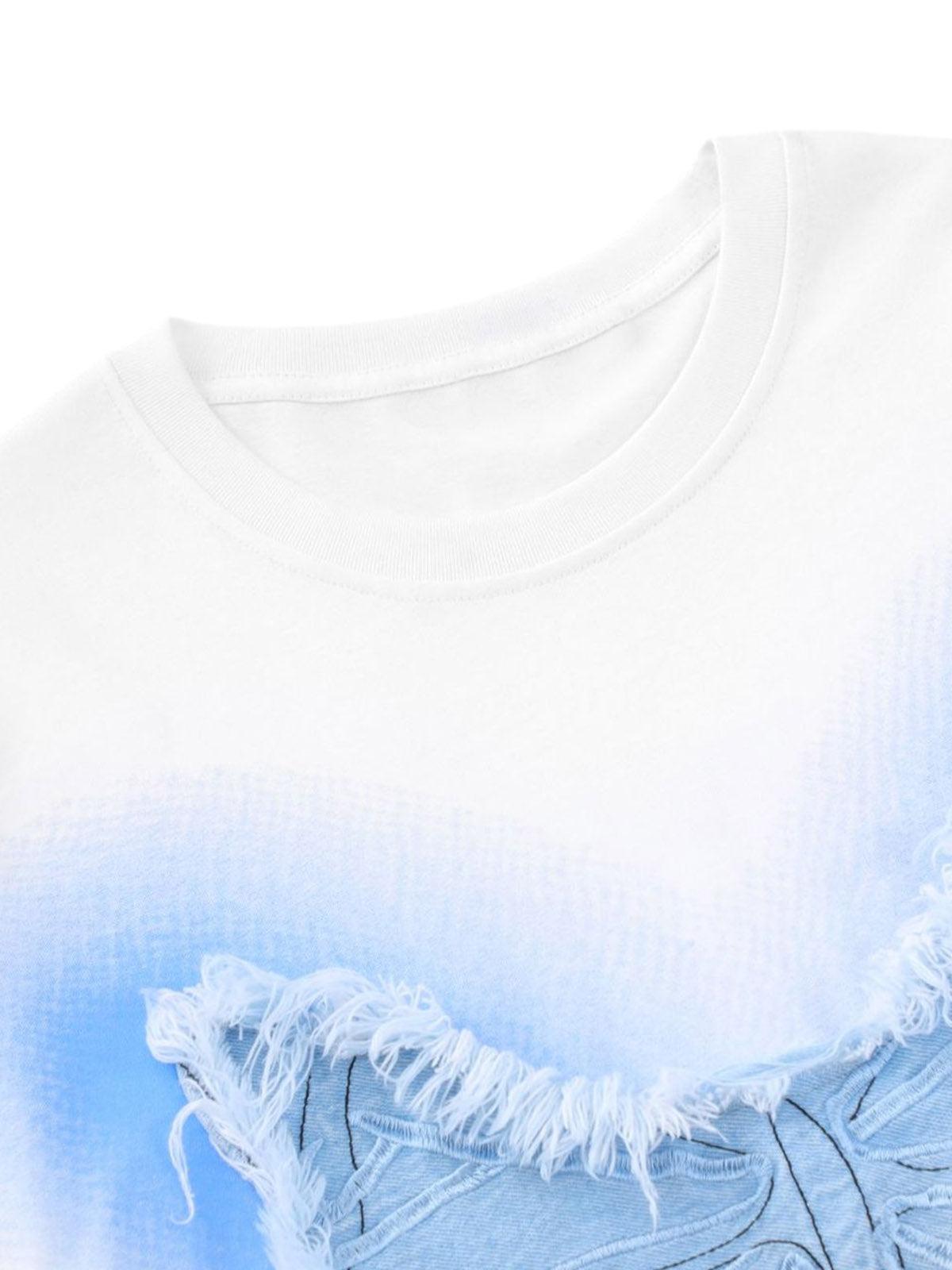 Concert Outfit Butterfly Patch Embroidered Graphic T-Shirt Concert Outfit Butterfly Patch Embroidered Graphic T-Shirt