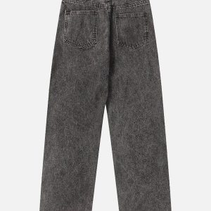 Concert Outfit Cambered Patchwork Straight-Leg Jeans