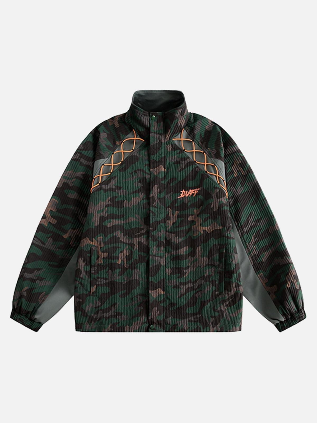 Concert Outfit Camouflage Diamond Patchwork Jacket Concert Outfit Camouflage Diamond Patchwork Jacket