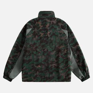 Concert Outfit Camouflage Diamond Patchwork Jacket