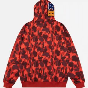 Concert Outfit Camouflage Double Cap Design Hoodie