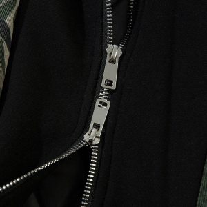 Concert Outfit Camouflage Faux Two-Piece Hooded Bomber Jacket