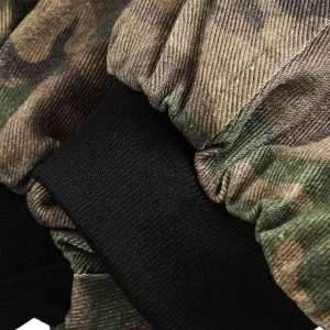 Concert Outfit Camouflage Faux Two-Piece Hooded Jacket