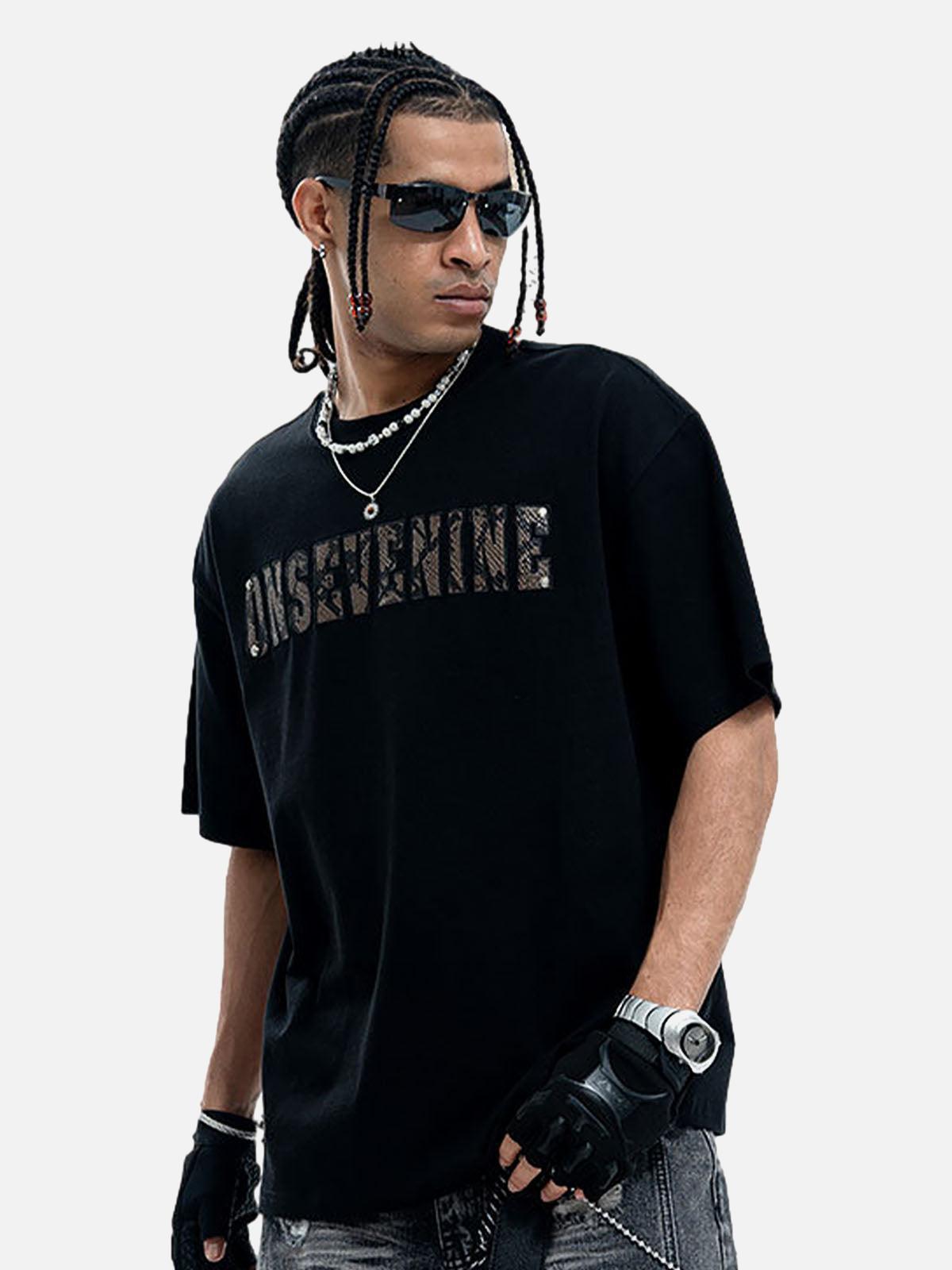 Concert Outfit Camouflage Letter Short Sleeve T-Shirt Concert Outfit Camouflage Letter Short Sleeve T-Shirt