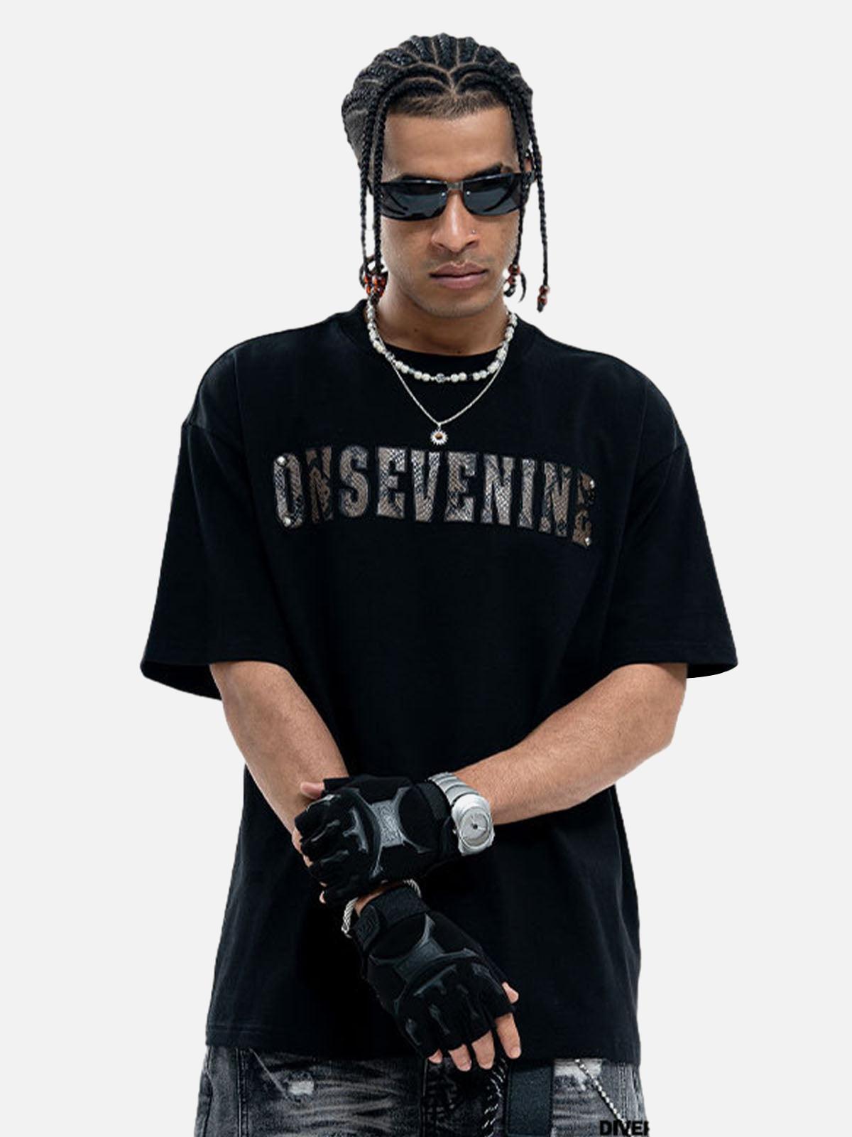 Concert Outfit Camouflage Letter Short Sleeve T-Shirt Concert Outfit Camouflage Letter Short Sleeve T-Shirt