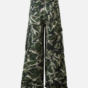 Concert Outfit Camouflage Multi-Pocket Cargo Pants