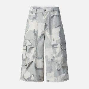 Concert Outfit Camouflage Multi-Pocket Cargo Shorts