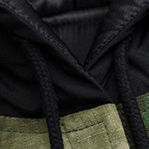 Concert Outfit Camouflage Patchwork Hooded Jacket