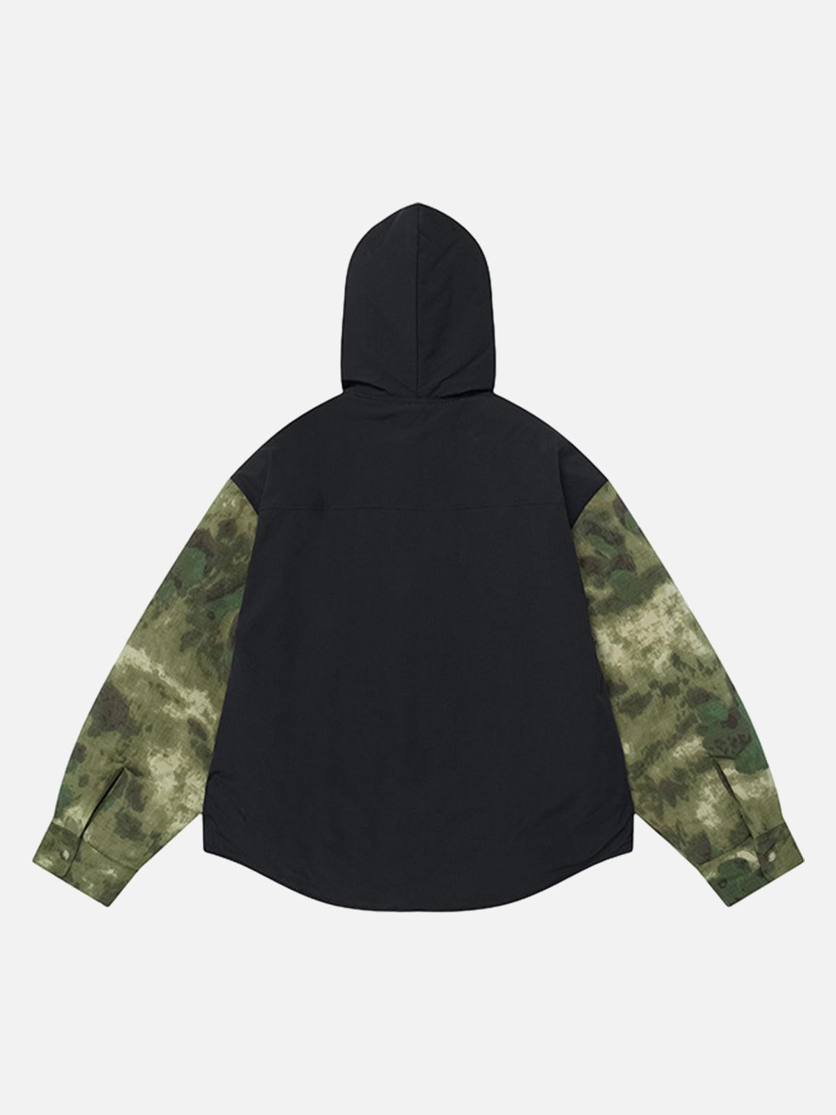 Concert Outfit Camouflage Patchwork Hooded Jacket Concert Outfit Camouflage Patchwork Hooded Jacket