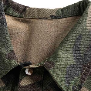 Concert Outfit Camouflage Patchwork Print Letter Short Sleeve Shirt