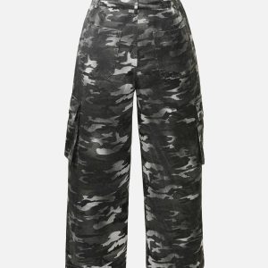 Concert Outfit Camouflage Retro Multi-Pocket Cargo Pants