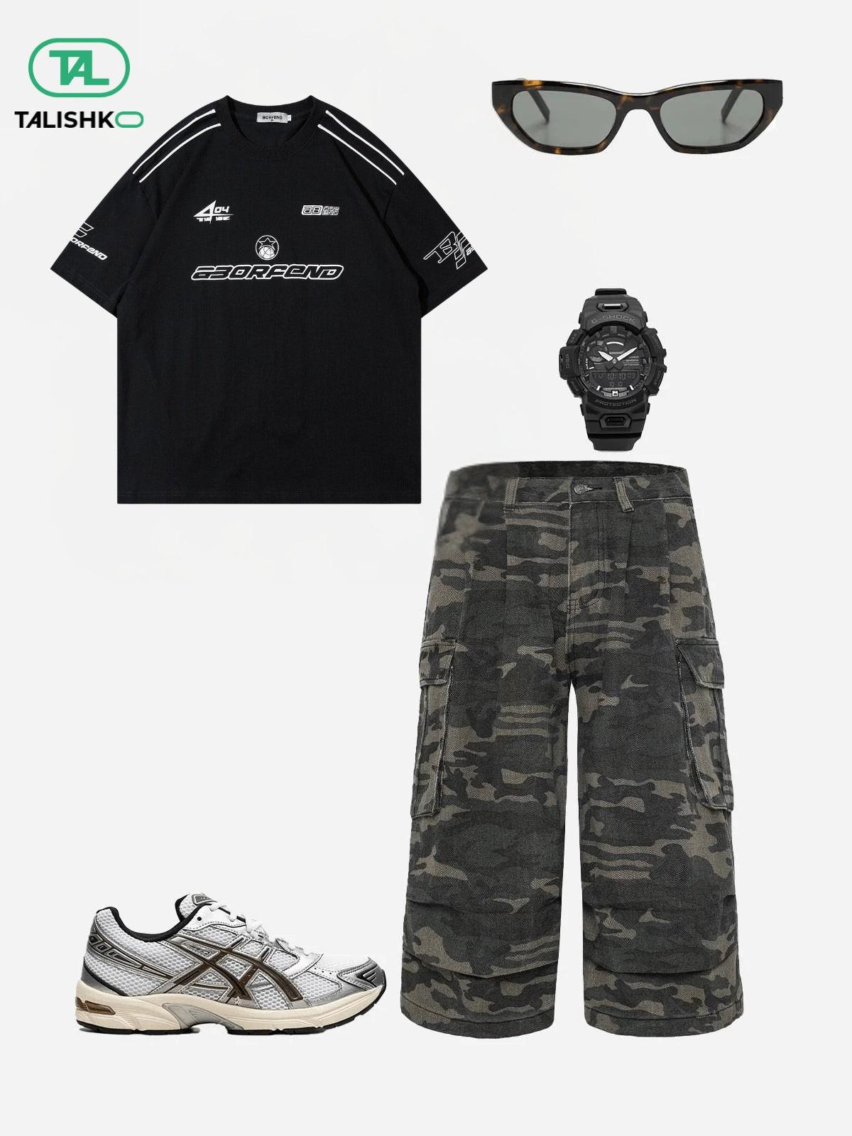 Concert Outfit Camouflage Wrinkle Longline Jorts Concert Outfit Camouflage Wrinkle Longline Jorts