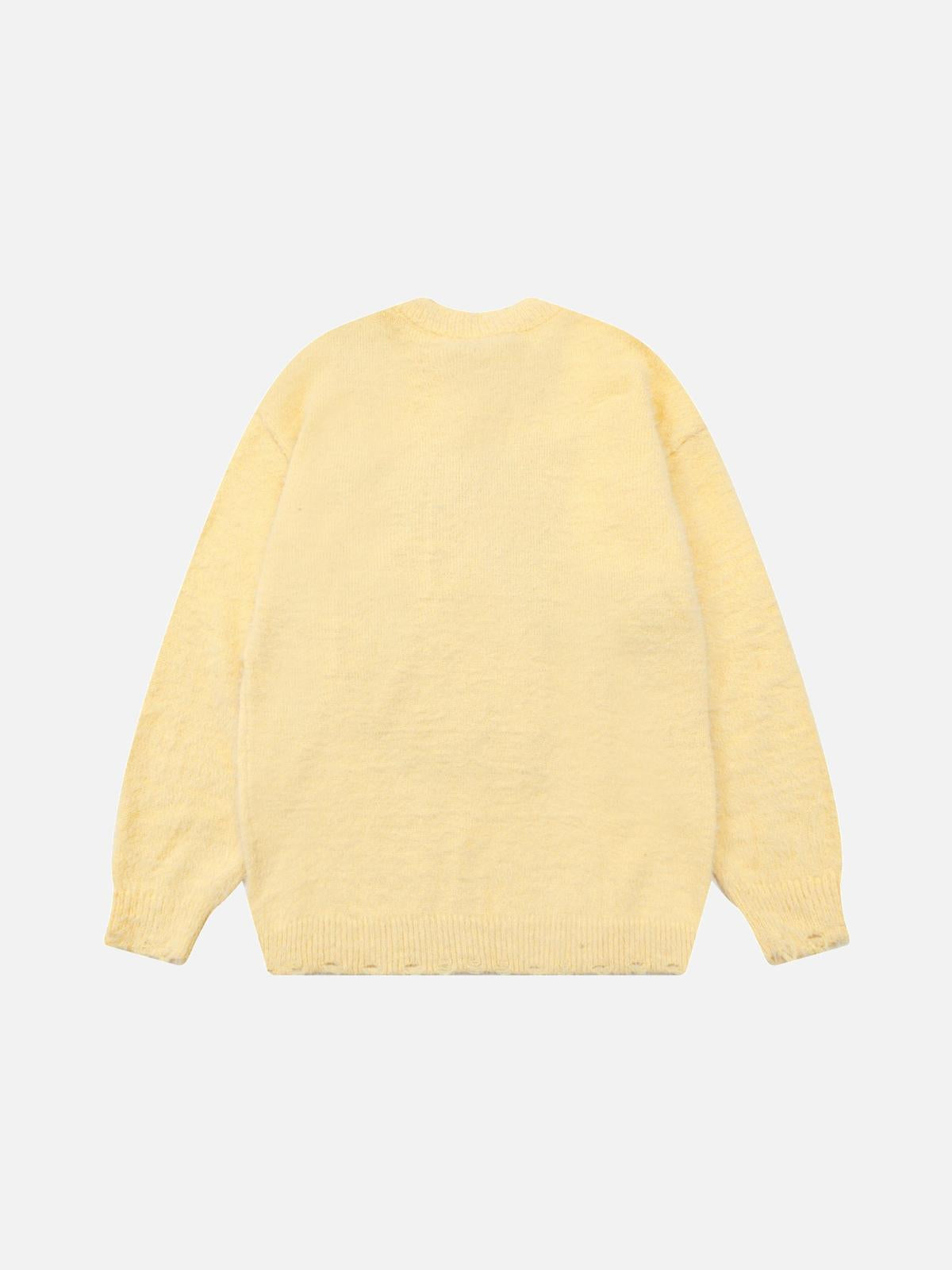 Concert Outfit Cartoon Cat Jacquard Sweater Concert Outfit Cartoon Cat Jacquard Sweater