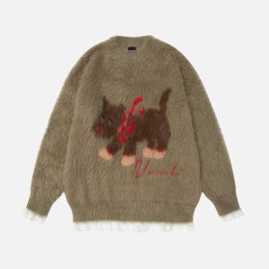 Concert Outfit Cartoon Dog Fun Sweater