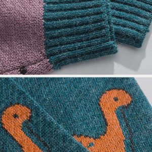 Concert Outfit Cartoon Little Dinosaur Knit Sweater