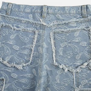 Concert Outfit Cashew Flower Cut Jeans