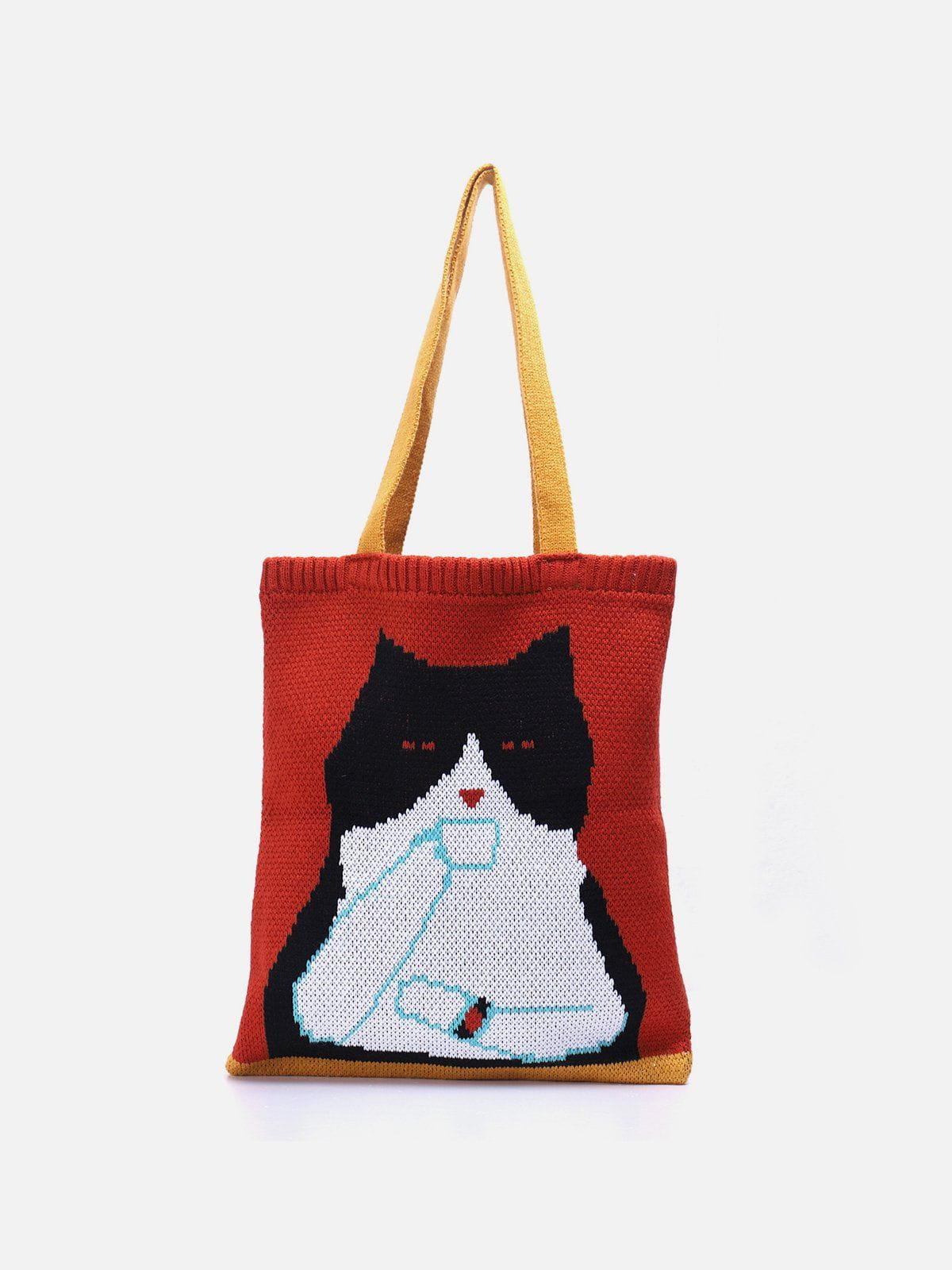 Concert Outfit Cat Graphic Knit Bag Concert Outfit Cat Graphic Knit Bag