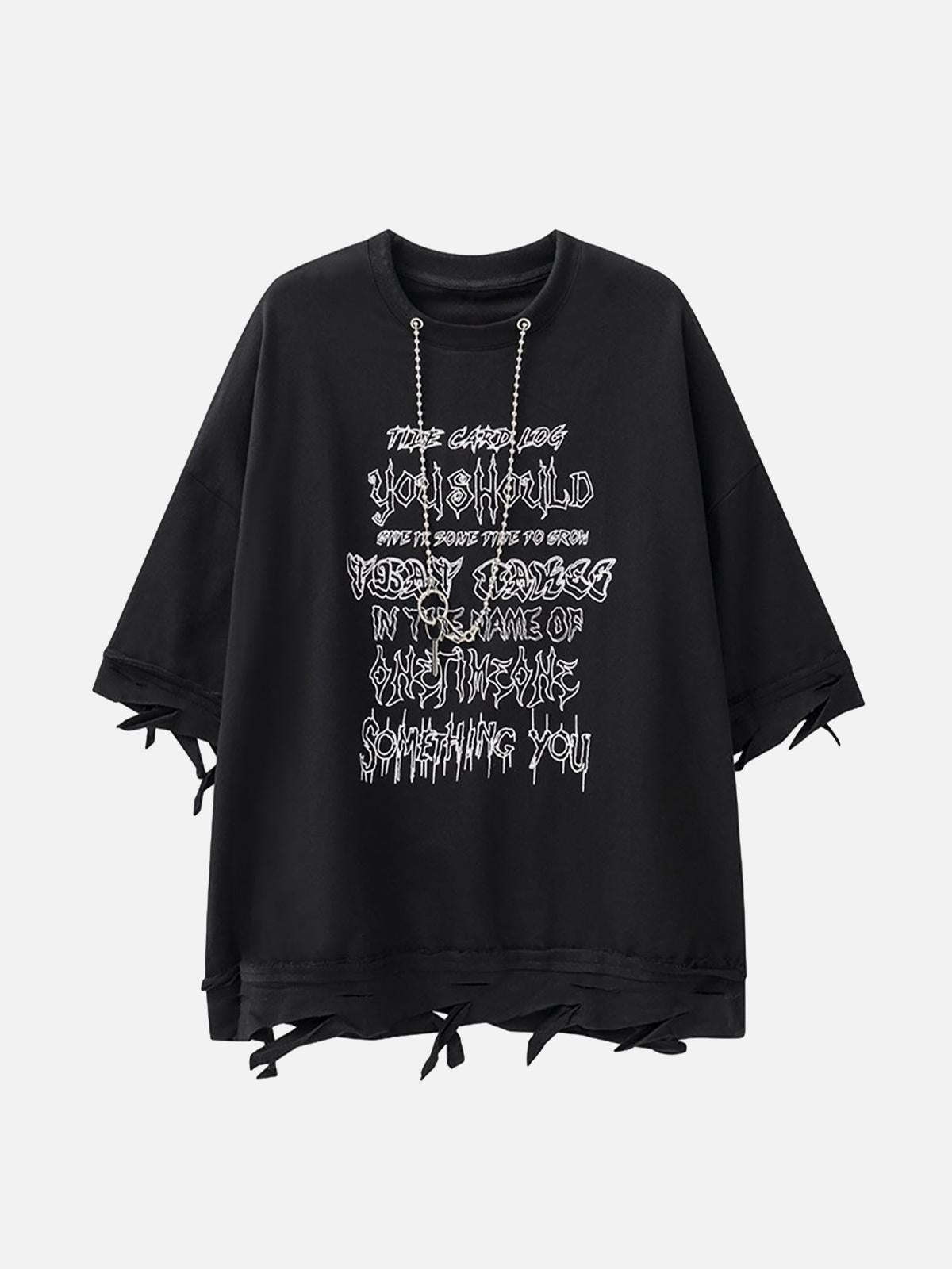 Concert Outfit Chain Decorated Oversized T-Shirt Concert Outfit Chain Decorated Oversized T-Shirt