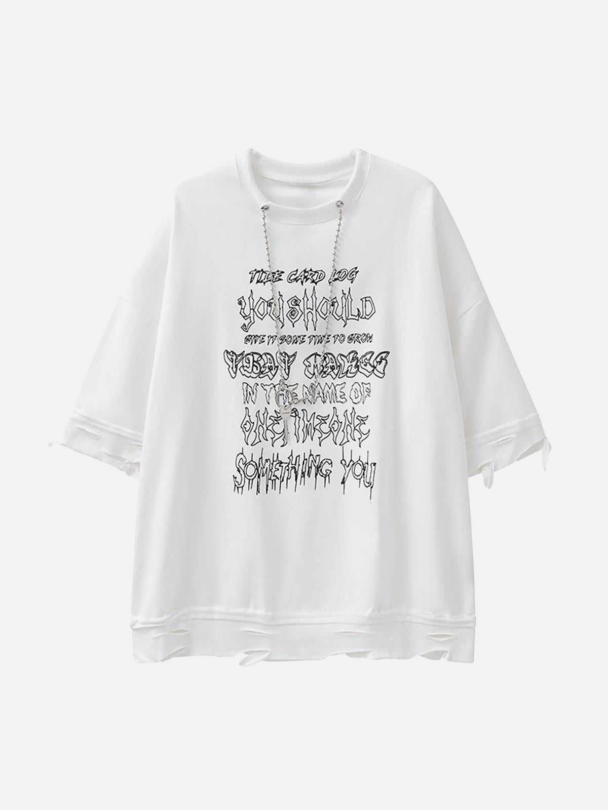 Concert Outfit Chain Decorated Oversized T-Shirt Concert Outfit Chain Decorated Oversized T-Shirt