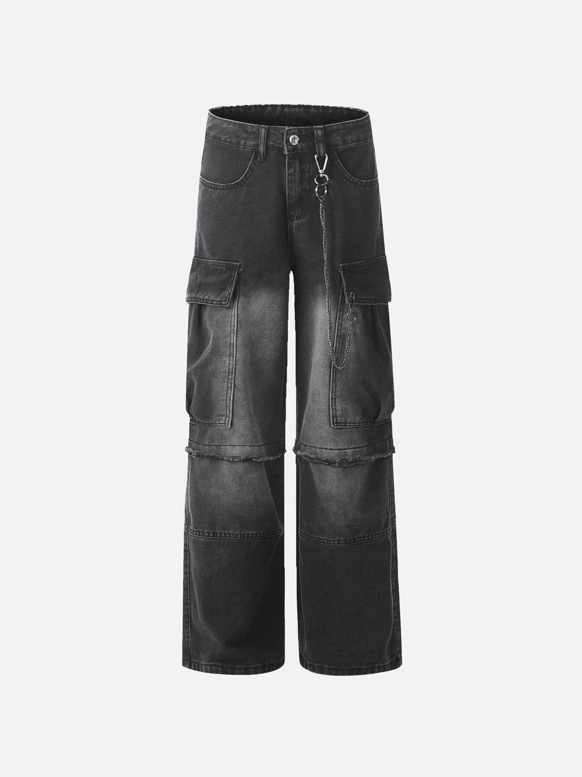 Concert Outfit Chain Design Big Pockets Cargo Jeans Concert Outfit Chain Design Big Pockets Cargo Jeans