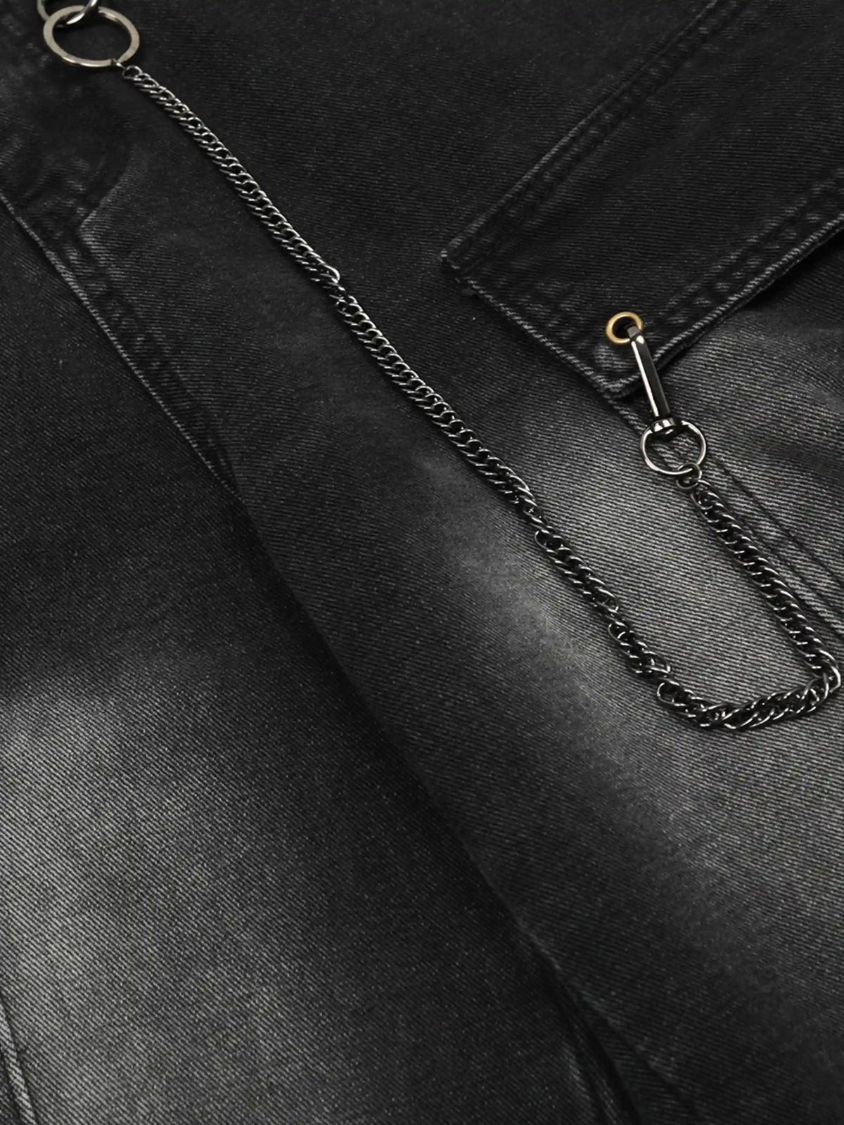 Concert Outfit Chain Design Big Pockets Cargo Jeans Concert Outfit Chain Design Big Pockets Cargo Jeans