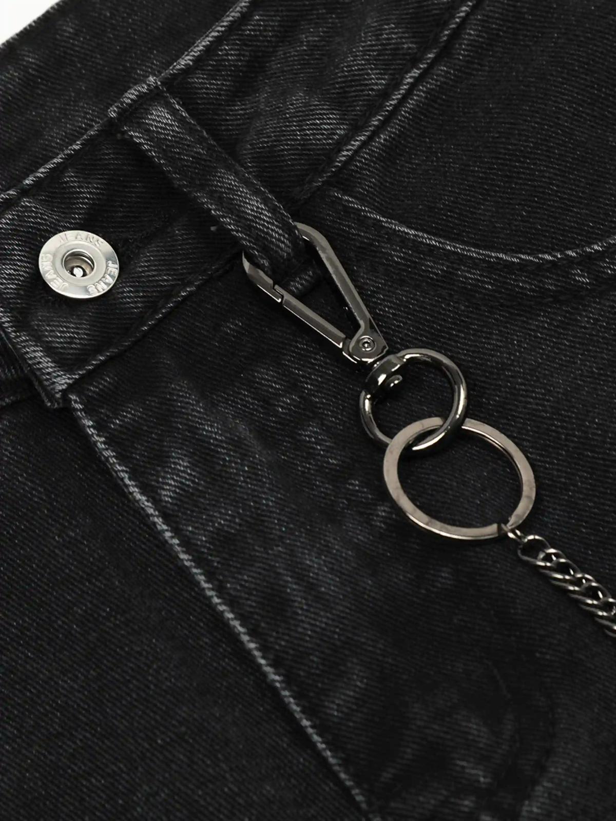 Concert Outfit Chain Design Big Pockets Cargo Jeans Concert Outfit Chain Design Big Pockets Cargo Jeans