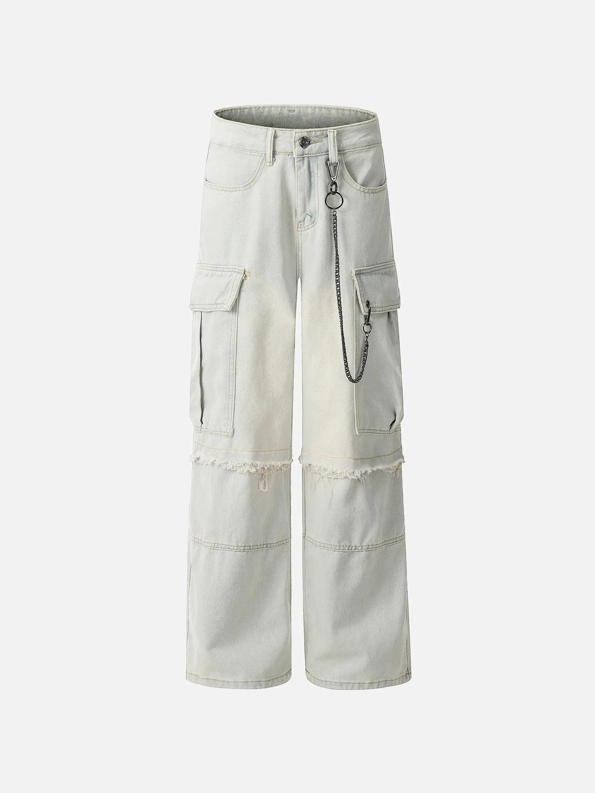 Concert Outfit Chain Design Big Pockets Cargo Jeans Concert Outfit Chain Design Big Pockets Cargo Jeans