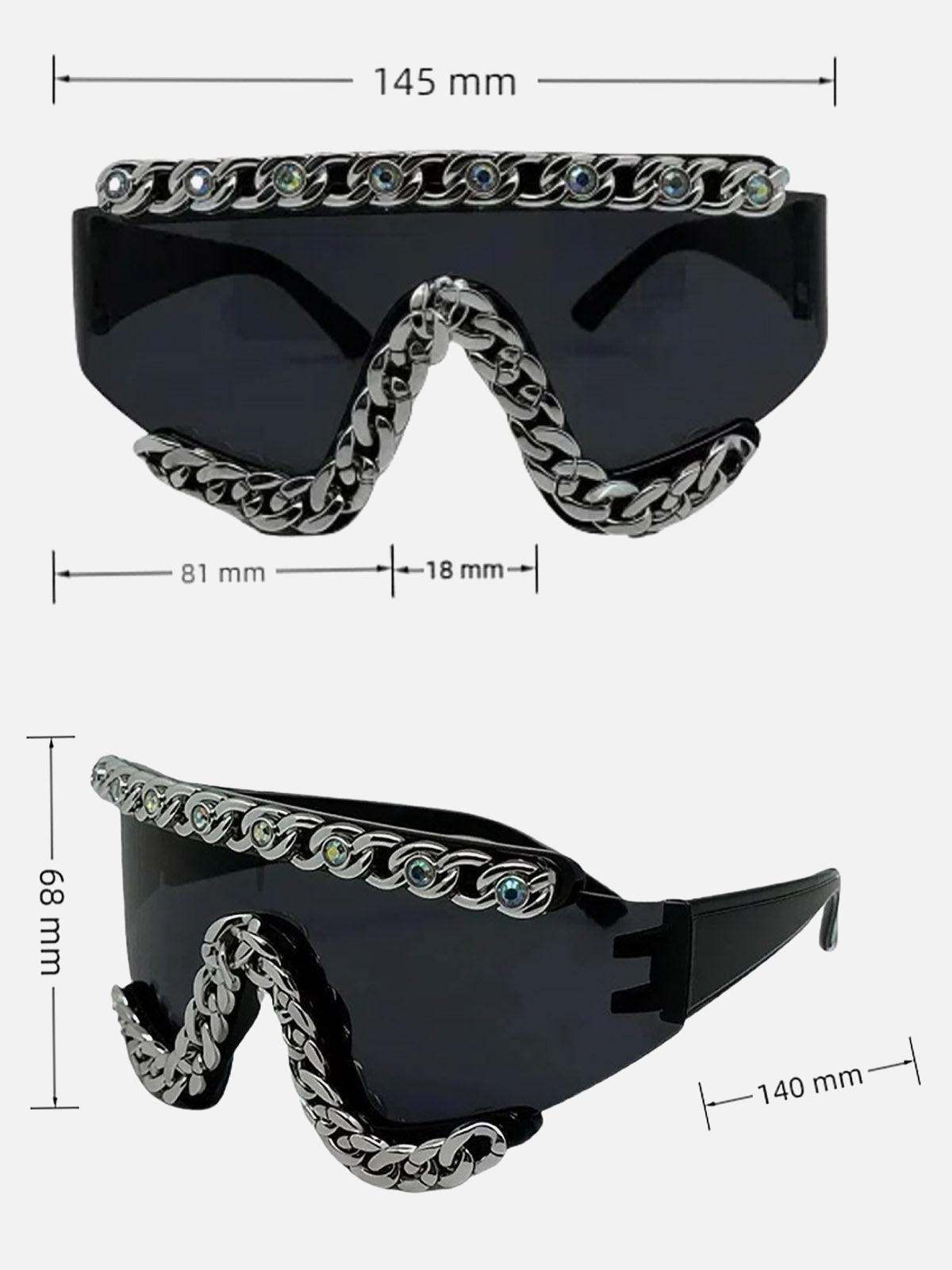 Concert Outfit Chain-Embellished Sunglasses Concert Outfit Chain-Embellished Sunglasses