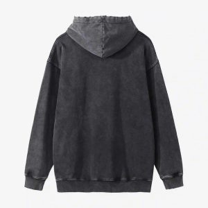 Concert Outfit Character Portrait Old Hip-Hop Loose Worn Hoodie