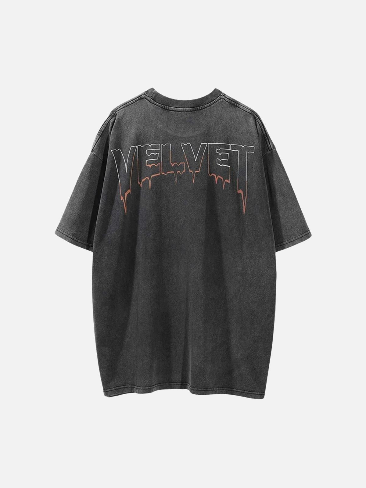 Concert Outfit Character Printed Washed & Aged T-Shirt Concert Outfit Character Printed Washed & Aged T-Shirt