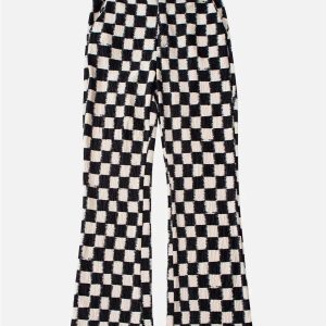 Concert Outfit Checkerboard Elastic Horn Pants
