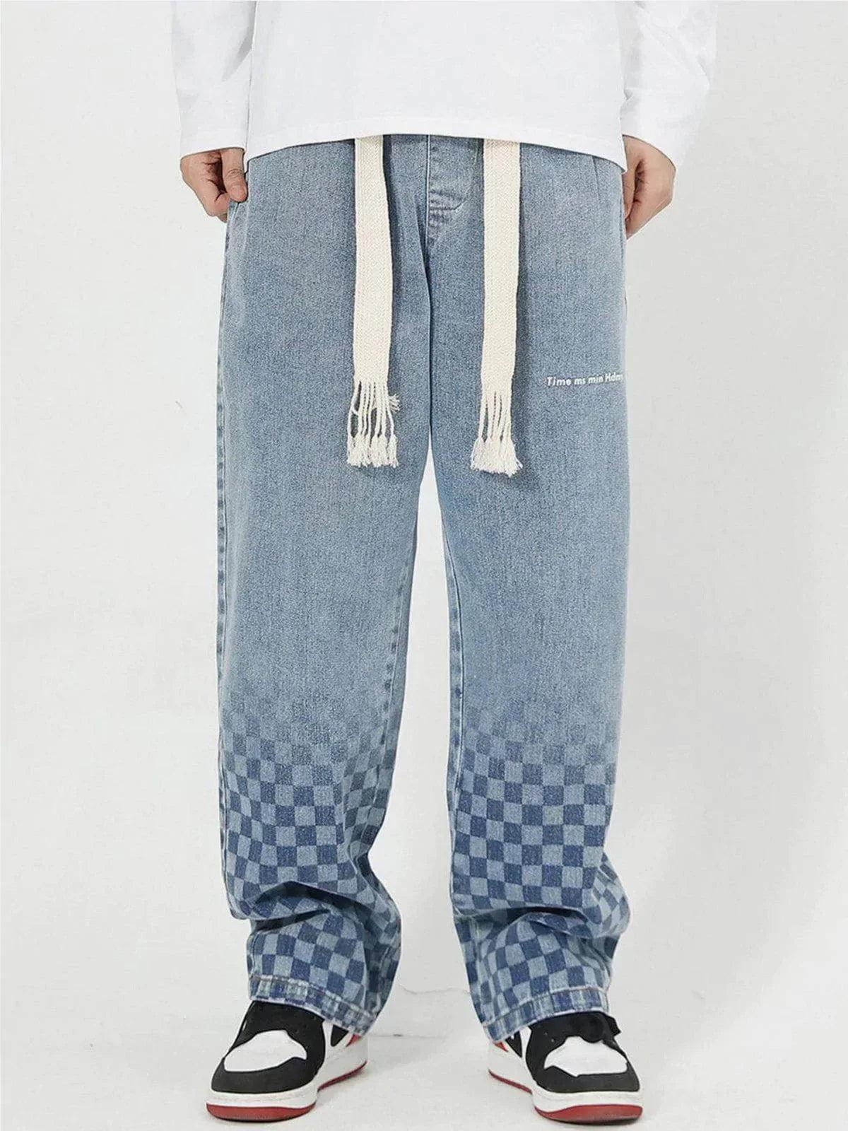 Concert Outfit Checkerboard Print Jeans Concert Outfit Checkerboard Print Jeans