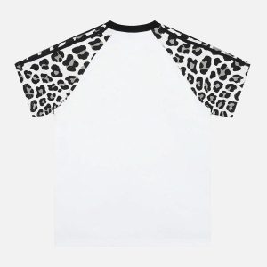Concert Outfit Cheetah Print Raglan Sleeve T-Shirt