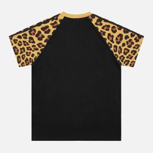 Concert Outfit Cheetah Print Raglan Sleeve T-Shirt