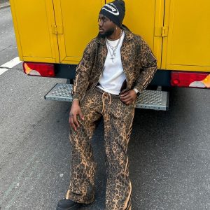 Concert Outfit Cheetah Print Suede Pants