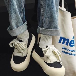 Concert Outfit Chunky Round-Toe Color-Block Rap Sneakers