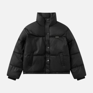 Concert Outfit Classic Stand Collar Puffer Coat