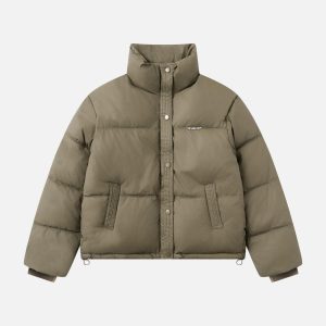 Concert Outfit Classic Stand Collar Puffer Coat