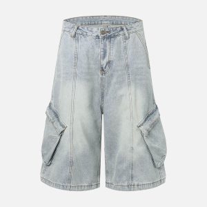 Concert Outfit Cleanfit Denim Baggy Cargo Jorts