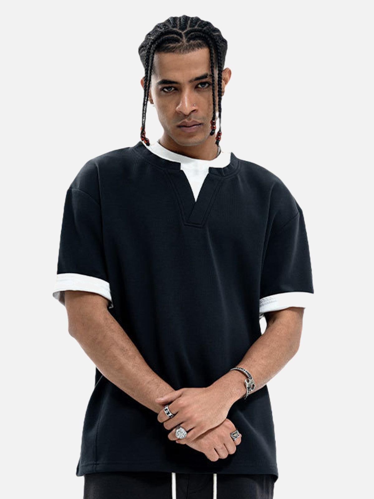 Concert Outfit Cleanfit Faux Two-Piece Oversized T-Shirt Concert Outfit Cleanfit Faux Two-Piece Oversized T-Shirt