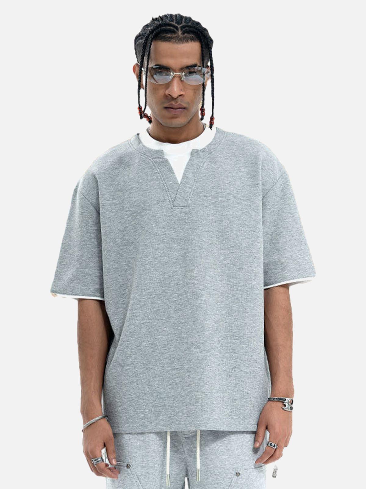 Concert Outfit Cleanfit Faux Two-Piece Oversized T-Shirt Concert Outfit Cleanfit Faux Two-Piece Oversized T-Shirt