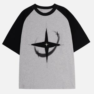Concert Outfit Color Blocking Deconstruct Star Tee