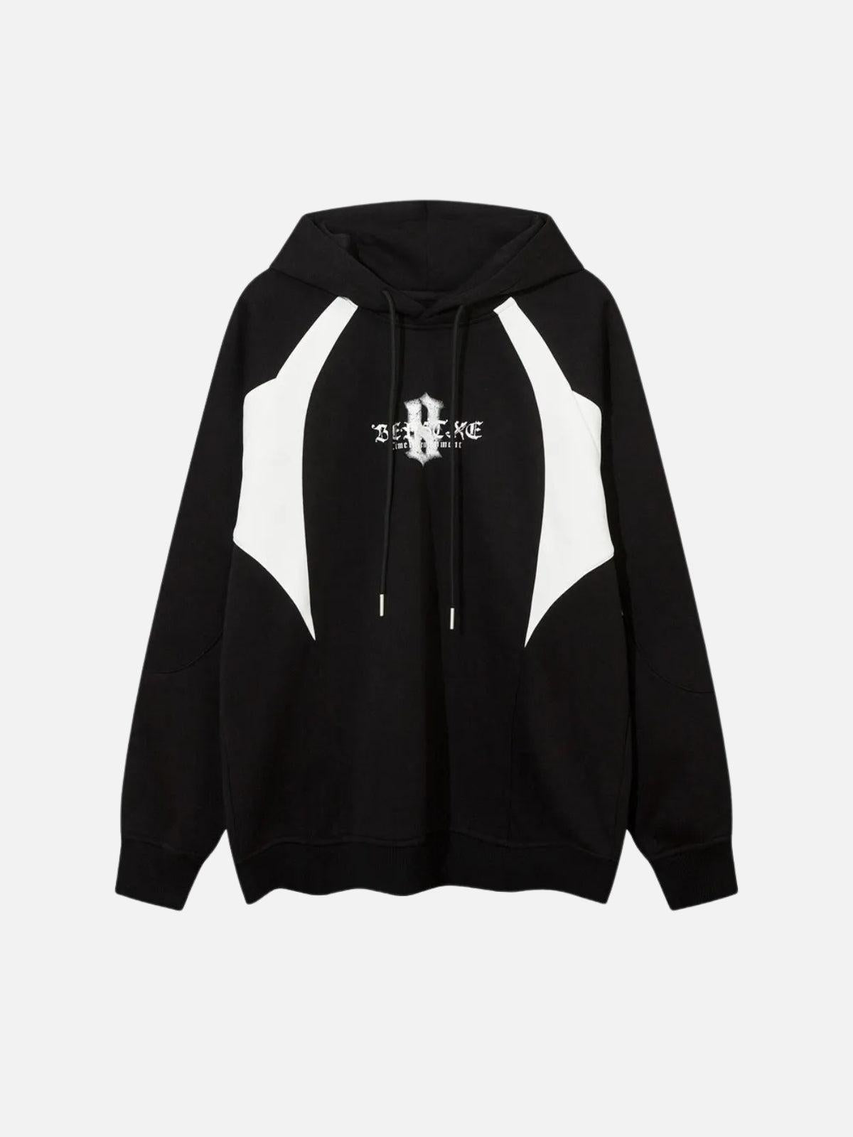 Concert Outfit Color Blocking Gothic Letter Hoodie Concert Outfit Color Blocking Gothic Letter Hoodie
