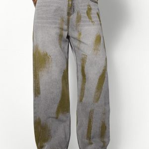 Concert Outfit Color Blocking Loose Jeans