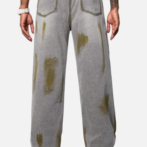 Concert Outfit Color Blocking Loose Jeans