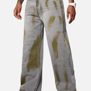 Concert Outfit Color Blocking Loose Jeans