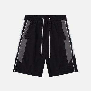 Concert Outfit Color Blocking Patchwork Shorts