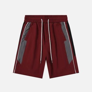 Concert Outfit Color Blocking Patchwork Shorts